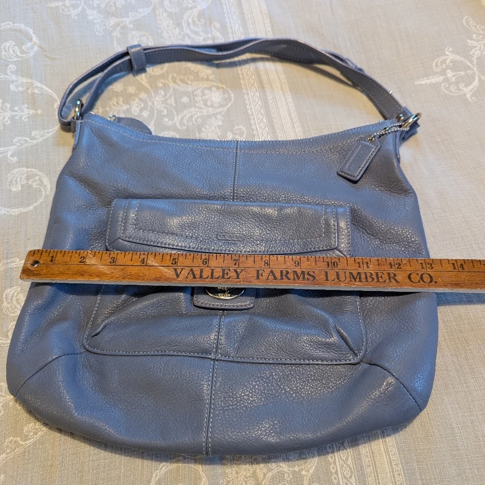 Coach Penelope F19045 hobo bag in cornflower blue pebble leather - Picture 9 of 14